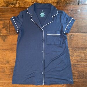 Tommy John Women Pajama Top Size Small P Lounge Short Sleeve Medium Navy‎ Luxury